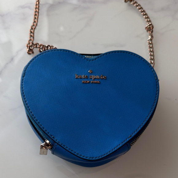 kate spade Handbags - Kate Spade Vibrant Blue Heart Mini Bag as is